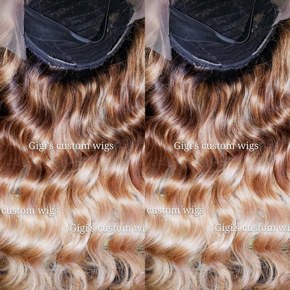 Blonde Strip With Highlights Throughout And Honey Brown Ombre Etsy