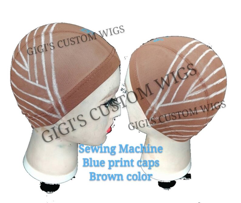 Sewing machine wig caps Blue print wig caps sewing machine Etsy