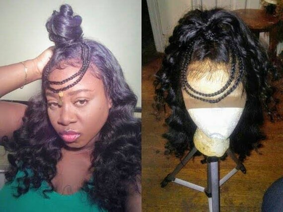 Tribal Braids Loose Wave Half Up Half Down Lace Frontal Custom Etsy