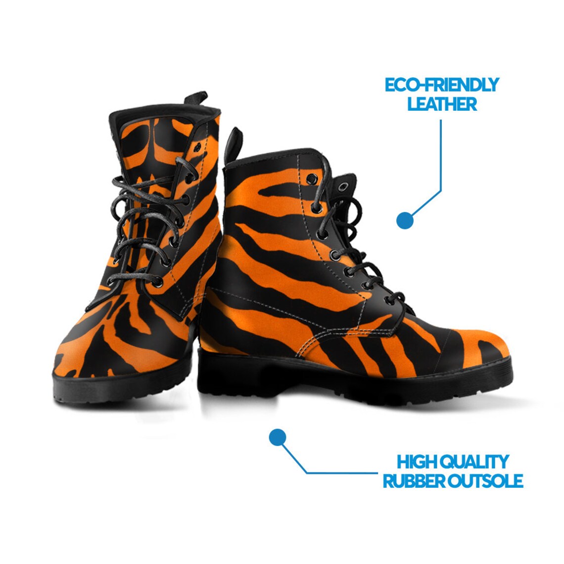 Tiger Skin Boots Womens Boots Vegan Leather Womens Gift Etsy