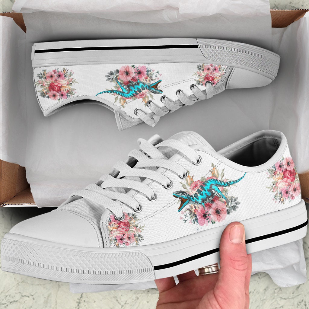 Dinosaur Low Top Shoes Custom Canvas Shoes Custom Printed Etsy