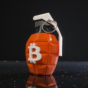 Bitcoin Grenade Gen 2, 3D Printed BTC Desk Display and Gift