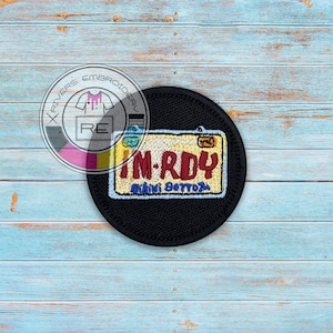 3.5 inch round patch - 100% fully Embroidered with sew on or Hook fastener with finished edge trim- LOGO Patch-  Premium patch