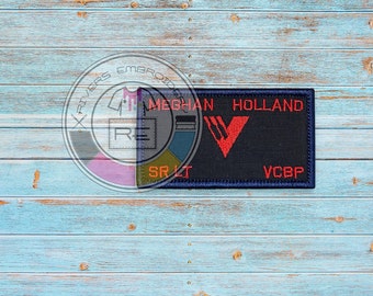 Custom Embroidered Plate Carrier Patch - Navy Flak Patch with Hook Fastener - Free Domestic Shipping
