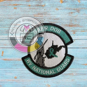 100% Fully Embroidered Custom Air-force Style patch- 3.4&quot; x 3.5&quot; - Embroidered patch with a Finished edge trim – Hook Fastener