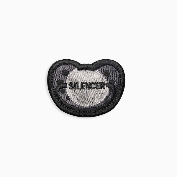 Tactical Dad Life - Silencer Embroidered patch 2 1/2x2 inch sew on/Hook fastener with black edge finish