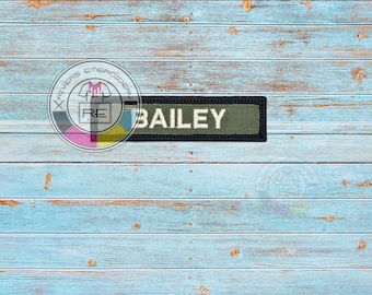 OD GREEN Name Tape Embroidered patch: sew on or Hook fastener-  Premium patch