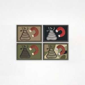 Sh*t Magnet Embroidered patch 3x2 inch sew on/Hook fastener with black edge finish-  Premium patch