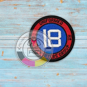 3 inch round patch - 100% fully Embroidered with sew on or Hook fastener with finished edge trim- LOGO Patch-  Premium patch