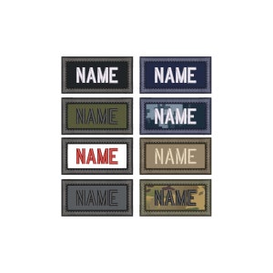 1x2 Name Tape Embroidered patch sew on/Hook fastener with finish edge