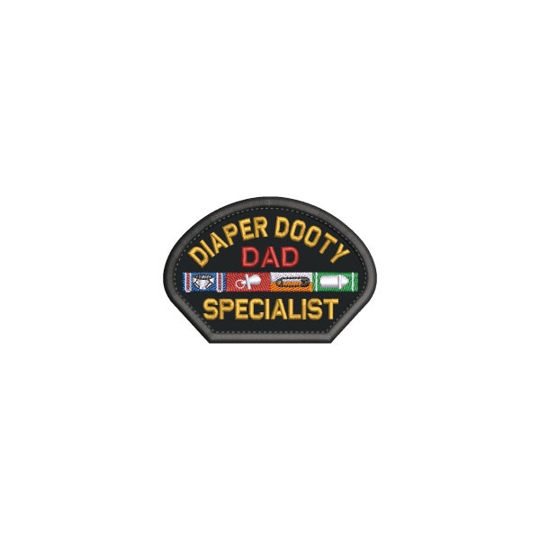 Tactical Dad Veteran style Embroidered patch - Diaper Dooty Specialist Dad Moral patch with hook fastener