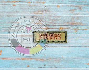 Multicam - OCP - Name Tape Embroidered patch 1"x3" up to 1"x6" inches sew on/Hook fastener -  Premium patch with od green finished edge trim