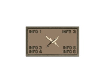 Coyote Embroidered Plate carrier flak patch- 2.25" x 4" - Embroidered patch on Coyote Fabric with a Brown edge trim – Hook Fastener