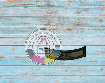 1X3 Inch Custom Designed ROCKER Patch - Embroidered: Your choice of Sew on or Hook Fastener backing-  Premium patch