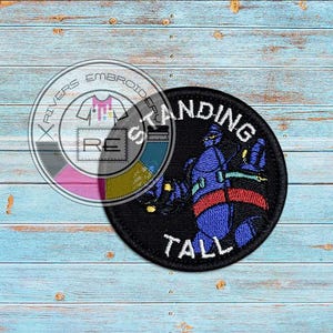 3 inch round patch custom Embroidered with sew on or Hook fastener with finished edge trim- LOGO Patch-  Premium patch
