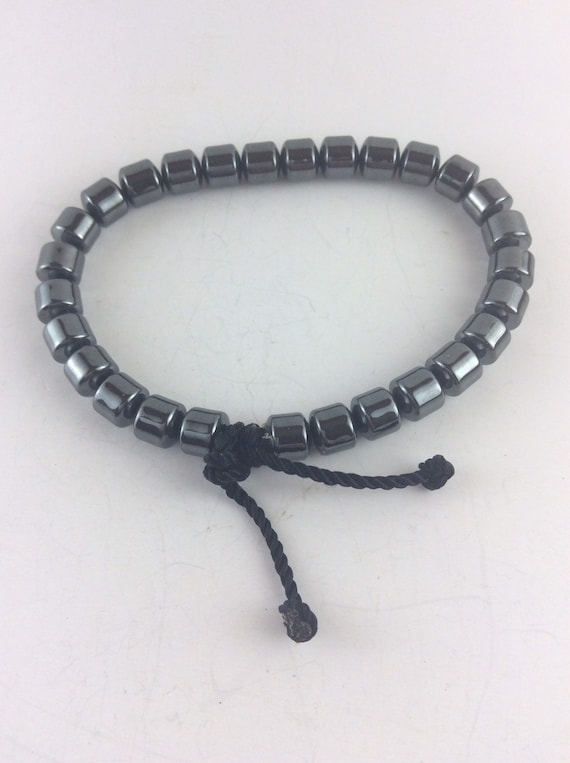 Hematite nonmagnetic stretch bracelet, unisex