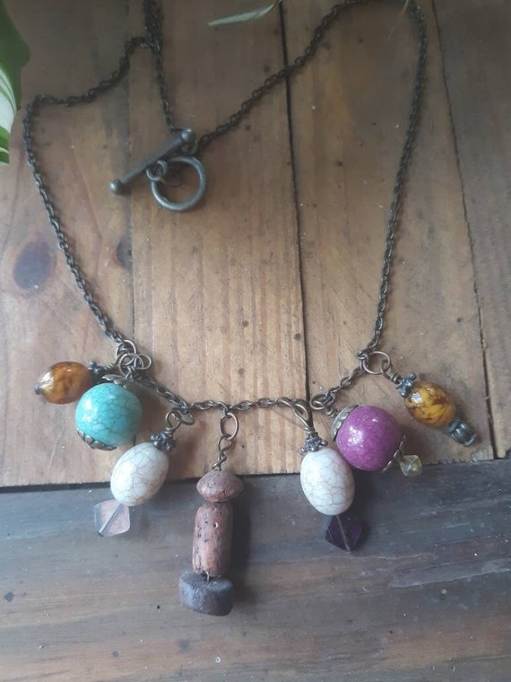 Earth  tone necklace/turquoise /copper/nature
