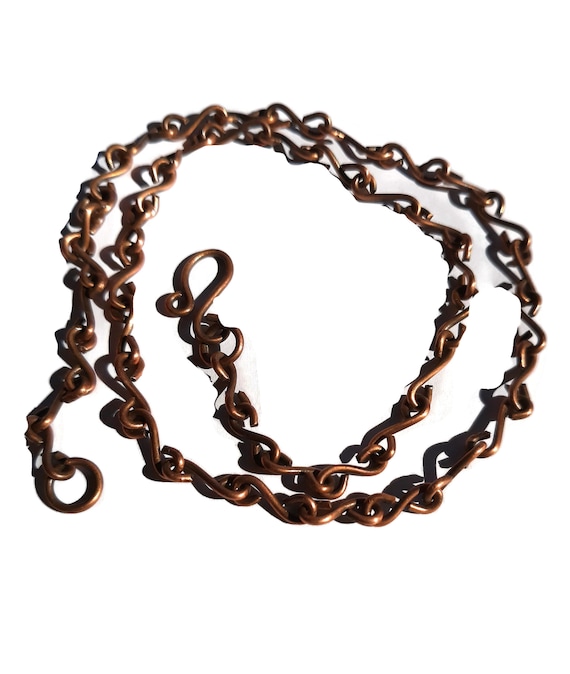 Unisex handmade chain in oxidized copper