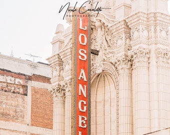 Vertical Image of the Los Angeles Theatre Sign