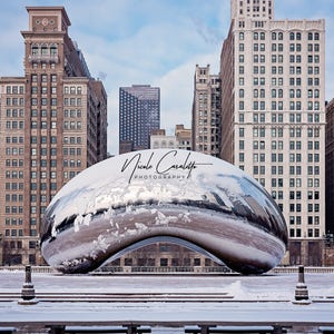 Snowy Bean Photograph Chicago, Chicago Picture, Chicago Art, Prints and Metals, Various Sizes