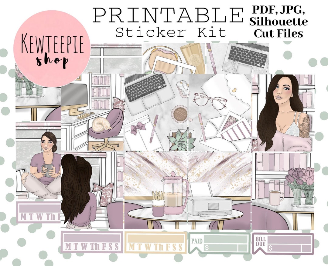 PRINTABLE Planner Sticker Kit | Stay/work at Home Printable Planner ...