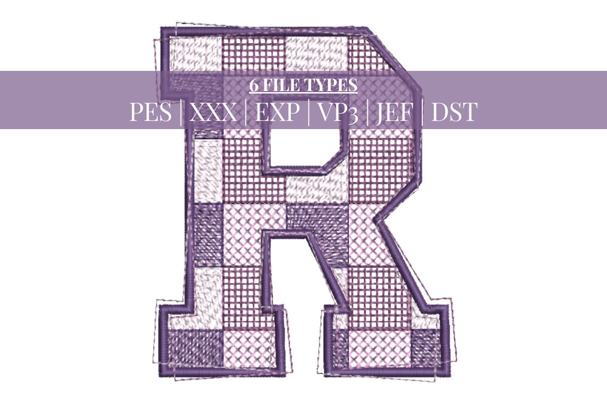 Patchwork Letter R Embroidery Design | Alphabet Letters Embroidery File ...