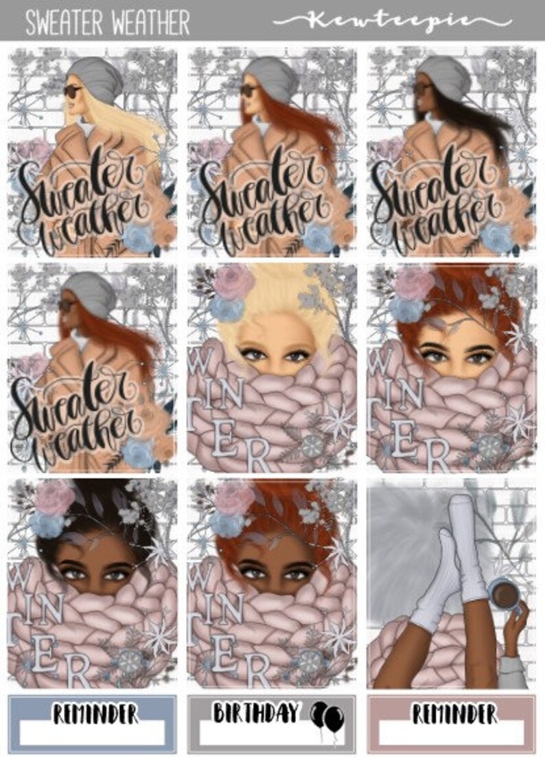 PRINTABLE Planner Sticker Kit | Sweater Weather Printable Planner ...