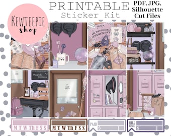 UTSKRIVBART Planner Sticker Kit | Magic Academy Utskrivbara Planner Stickers | Erin Condren | Digital nedladdning | Veckovis klistermärkeskit