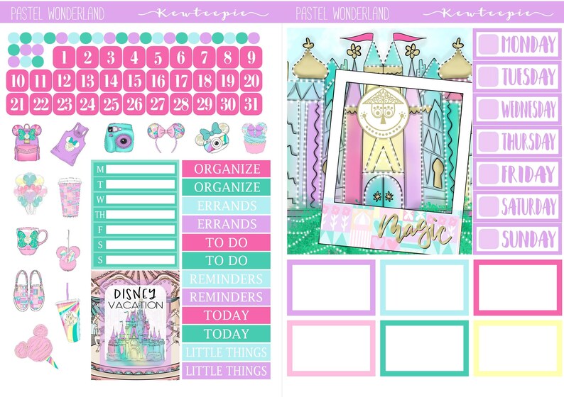 PRINTABLE Planner Sticker Kit | Pastel Wonderland Printable Planner ...