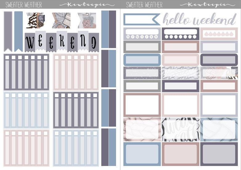PRINTABLE Planner Sticker Kit | Sweater Weather Printable Planner ...