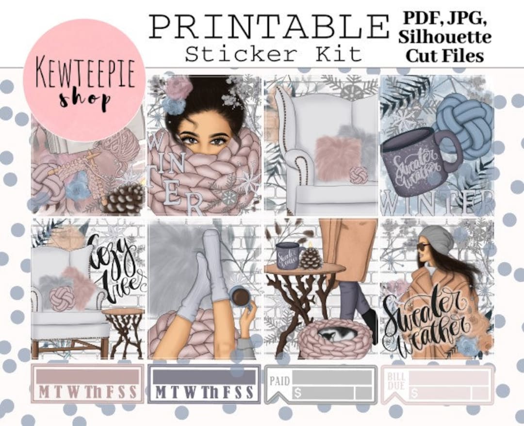 PRINTABLE Planner Sticker Kit | Sweater Weather Printable Planner ...