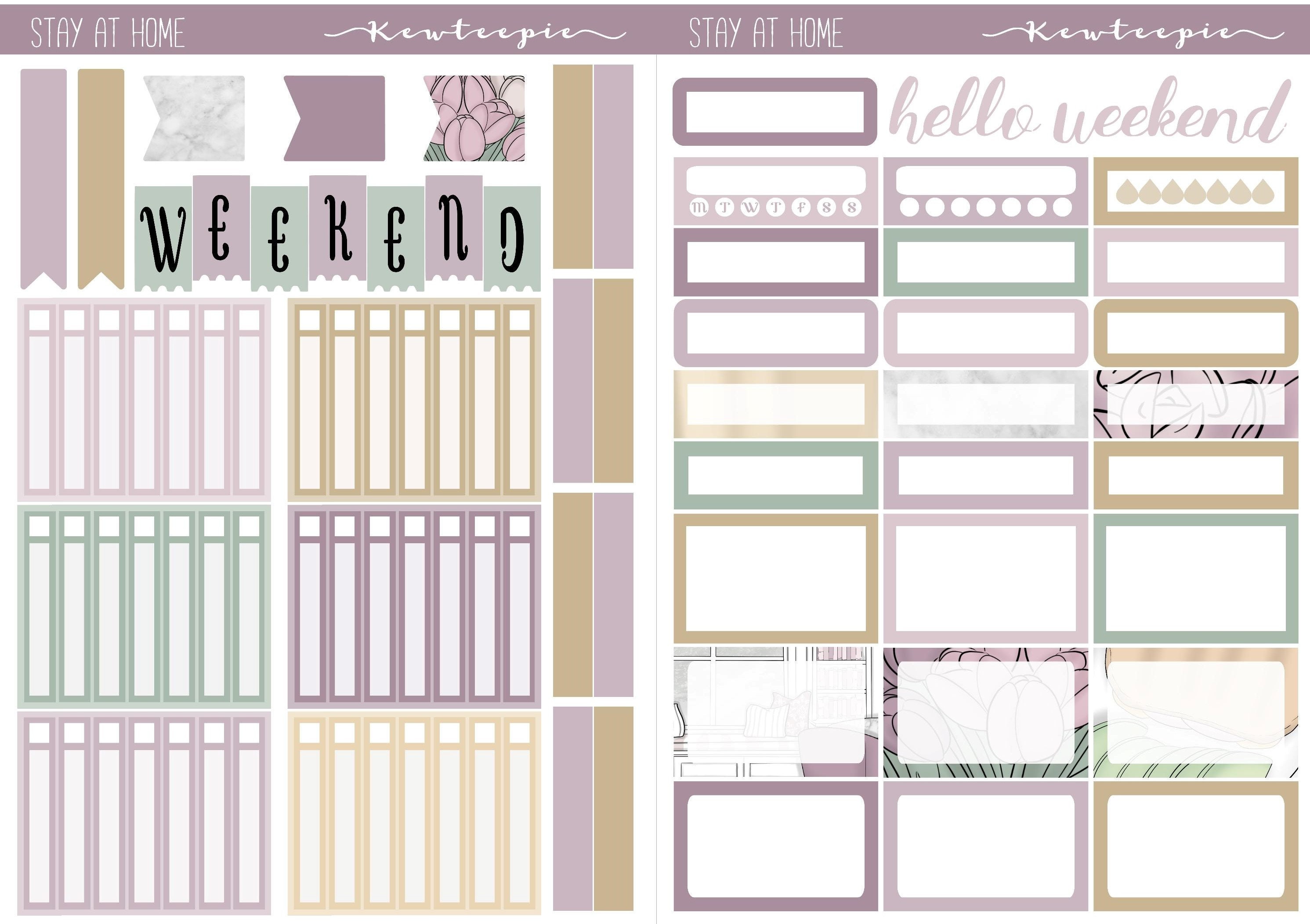 PRINTABLE Planner Sticker Kit | Stay at Home Printable Planner Stickers ...