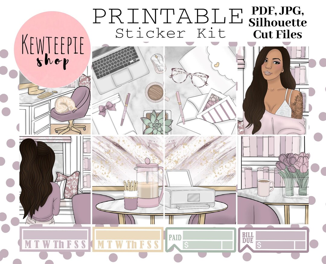 PRINTABLE Planner Sticker Kit | Stay at Home Printable Planner Stickers ...