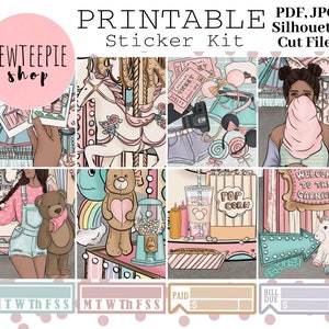 PRINTABLE Planner Sticker Kit | Fun at the Fair Printable Planner Stickers | Erin Condren | Digital Download | Weekly Sticker Kit