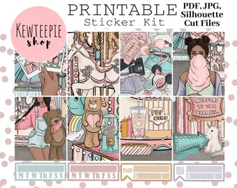 PRINTABLE Planner Sticker Kit | Fun at the Fair Printable Planner Stickers | Erin Condren | Digital Download | Weekly Sticker Kit