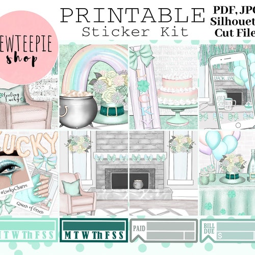 PRINTABLE Planner Sticker Kit Lucky Charm Printable Planner - Etsy