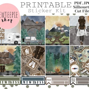 PRINTABLE Planner Sticker Kit | Adventure Printable Planner Stickers | Erin Condren | Digital Download | Weekly Sticker Kit