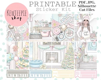 PRINTABLE Planner Sticker Kit | Holiday Joy Printable Planner Stickers | Erin Condren | Digital Download | Weekly Sticker Kit | Christmas