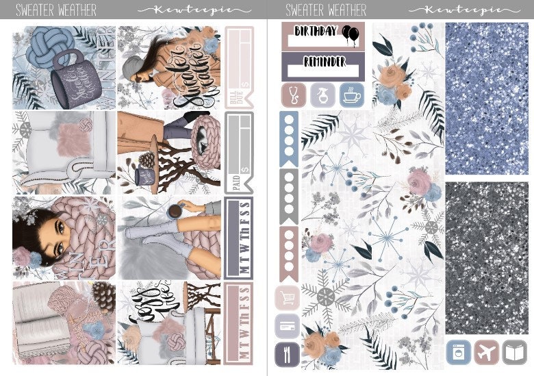 PRINTABLE Planner Sticker Kit | Sweater Weather Printable Planner ...