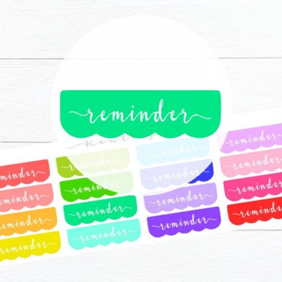 Reminder Colorful Header Stickers Functional Planner | Etsy