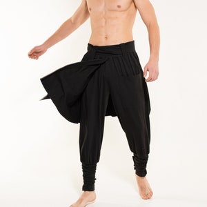 NINJA Pants Men, Drop Crotch pants, Baggy joggers, Stylish Comfy pants, Afghani Pants, Samurai Japanese Style trousers, Harem pants