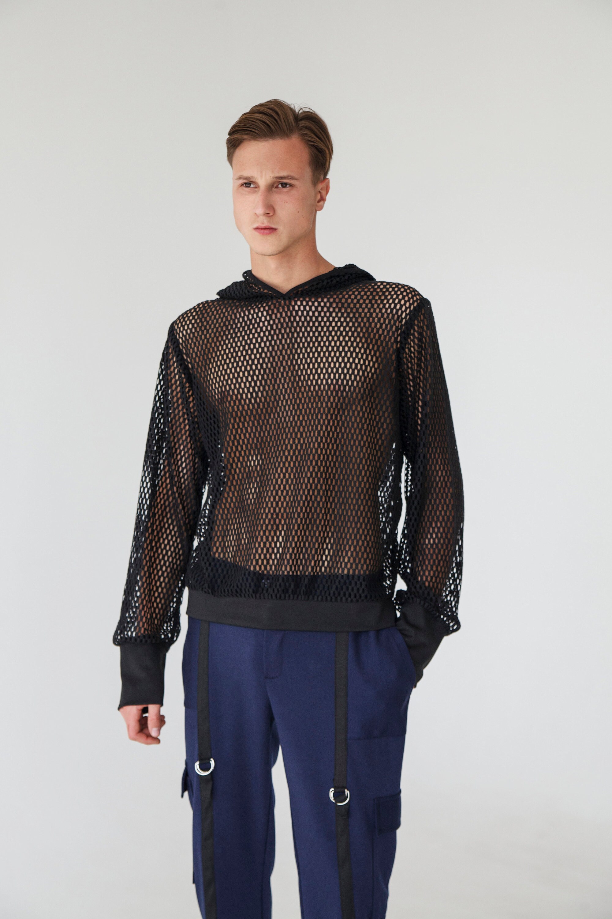 Shirt Men Mens Mesh Shirt Mesh Hoodie Men Mesh Men Etsy