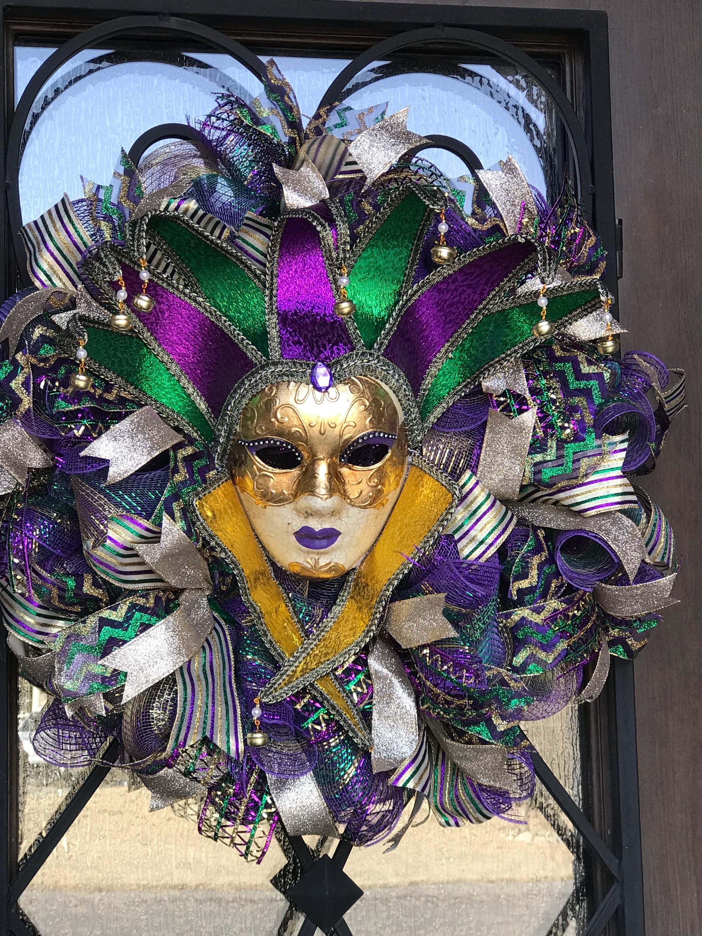 Mardi Gras Decor Mardi Gras Wreath Mardi Gras Mask New Orleans