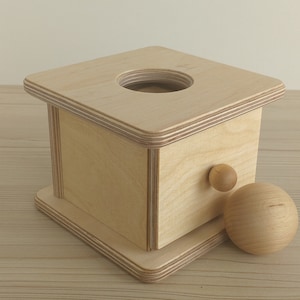 Juguetes Montessori para bebés y niños pequeños, caja Montessori Imbucare con bola de madera, caja de madera permanente con cajón, REGALO, ENVÍO GRATIS