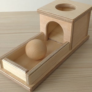 Caja de permanencia de objetos con bandeja, materiales Montessori, desarrollo de habilidades de permanencia de objetos en el entorno Montessori, regalo, ENTREGA GRATUITA