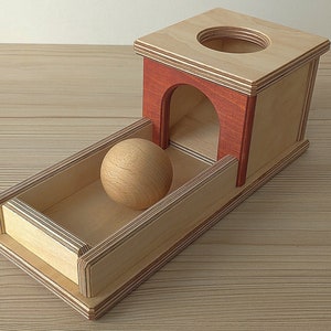 Object Permanence Box With Tray, Montessori Toy, Developing Object Permanence Skills in the Montessori Environment Gift