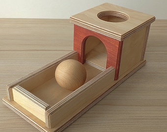 Object Permanence Box With Tray, Montessori Toy, Developing Object Permanence Skills in the Montessori Environment Gift