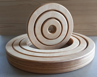 Wooden Circles Set Toy, Size Sorting Rings Toy, Educational Learning Toys