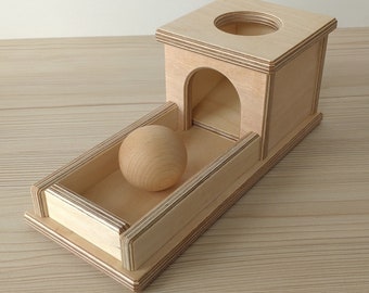 Montessori Object Permanence Box with Tray and Ball