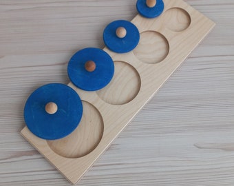 Casse-tête Montessori à cercles multiples/Casse-tête de formes géométriques Matériel d'éducation préscolaire